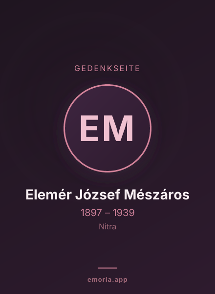Gedenkportrait von Elemér József Mészáros
