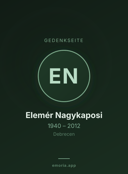Gedenkportrait von Elemér Nagykaposi