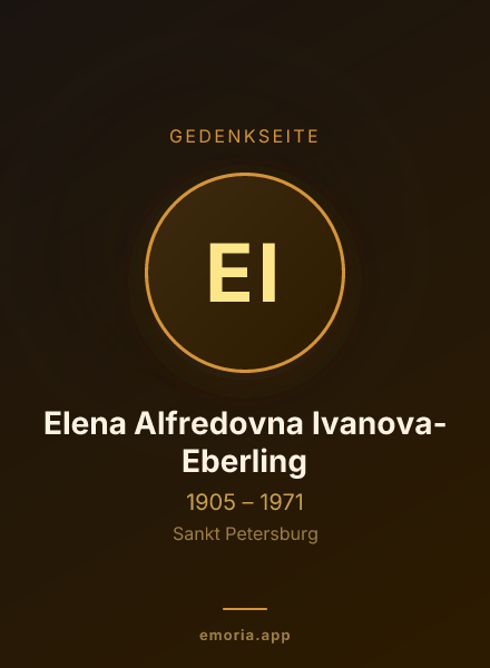 Gedenkportrait von Elena Alfredovna Ivanova-Eberling