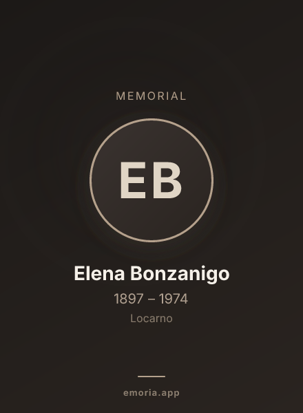 Memorial portrait of Elena Bonzanigo