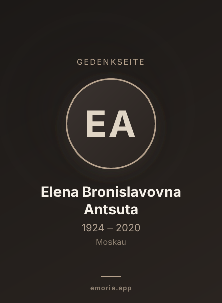 Gedenkportrait von Elena Bronislavovna Antsuta