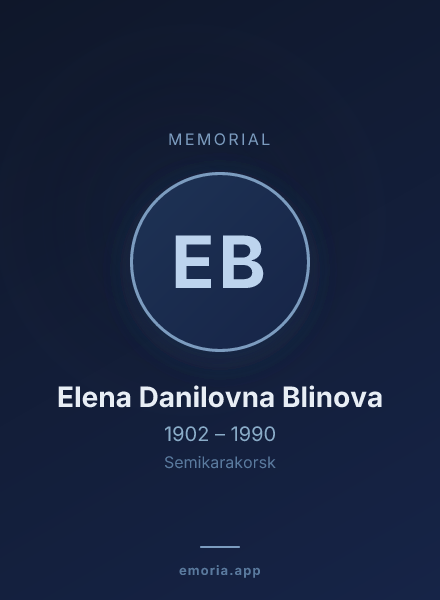 Memorial portrait of Elena Danilovna Blinova
