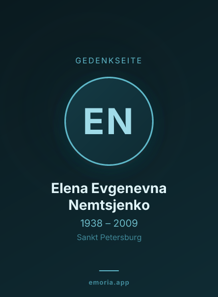 Gedenkportrait von Elena Evgenevna Nemtsjenko