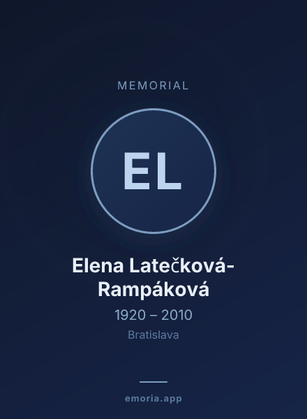 Memorial portrait of Elena Latečková-Rampáková