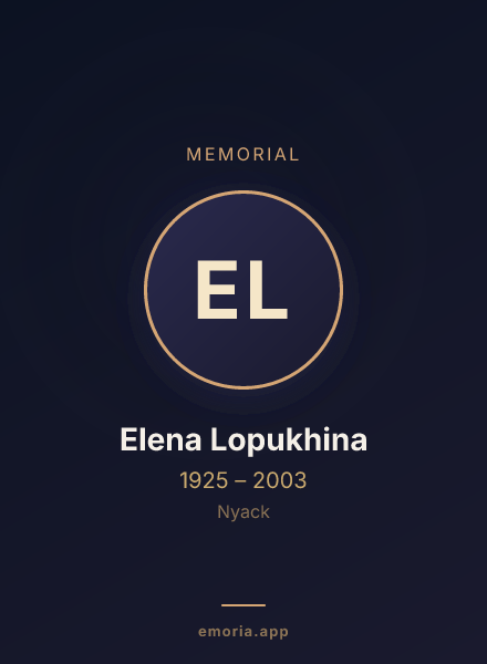 Memorial portrait of Elena Lopukhina
