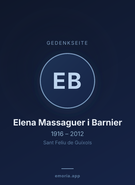 Gedenkportrait von Elena Massaguer i Barnier