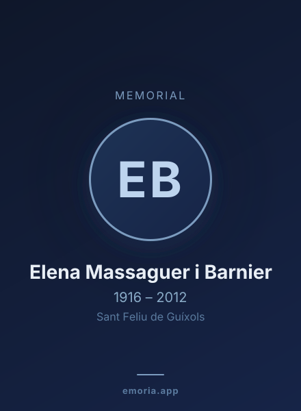 Memorial portrait of Elena Massaguer i Barnier