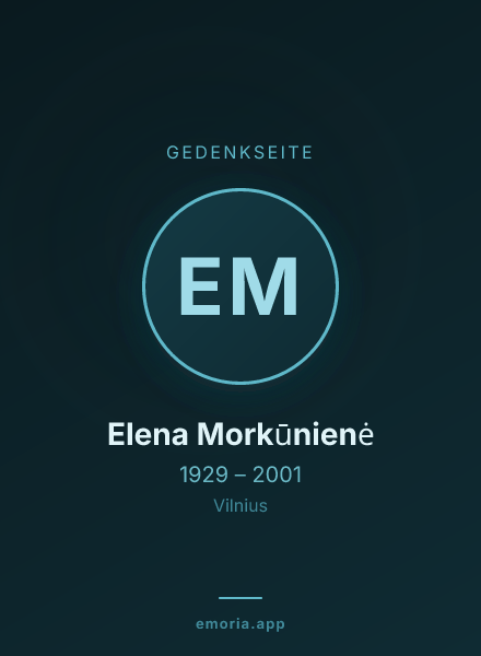 Gedenkportrait von Elena Morkūnienė
