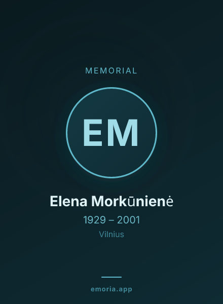 Memorial portrait of Elena Morkūnienė
