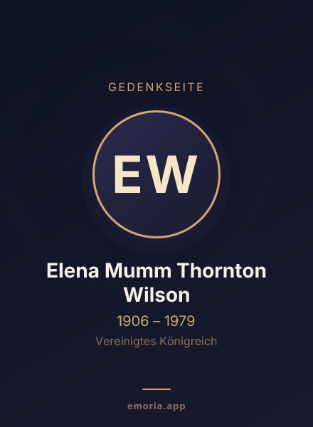 Gedenkportrait von Elena Mumm Thornton Wilson