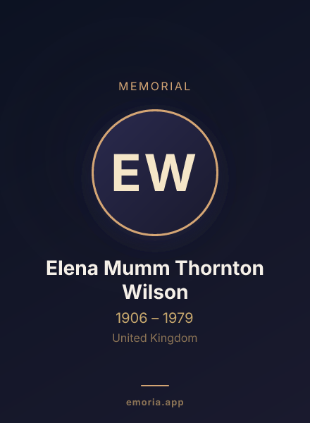 Memorial portrait of Elena Mumm Thornton Wilson