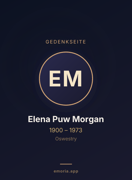 Gedenkportrait von Elena Puw Morgan