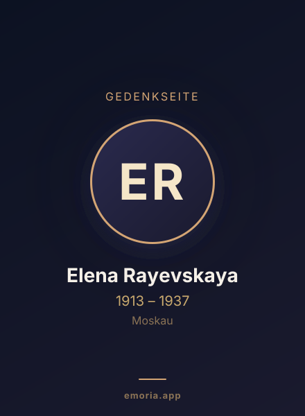 Gedenkportrait von Elena Rayevskaya