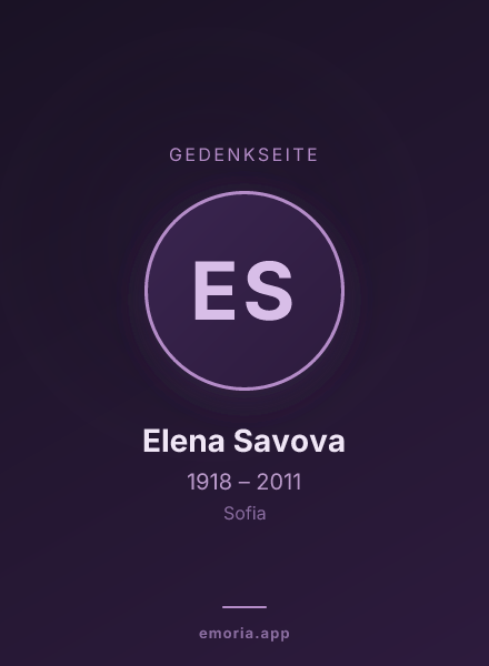 Gedenkportrait von Elena Savova