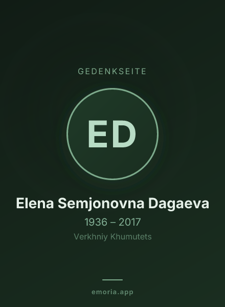 Gedenkportrait von Elena Semjonovna Dagaeva
