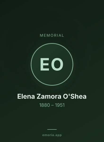 Memorial portrait of Elena Zamora O'Shea