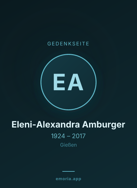 Gedenkportrait von Eleni-Alexandra Amburger