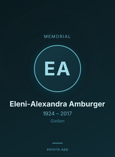 Memorial portrait of Eleni-Alexandra Amburger