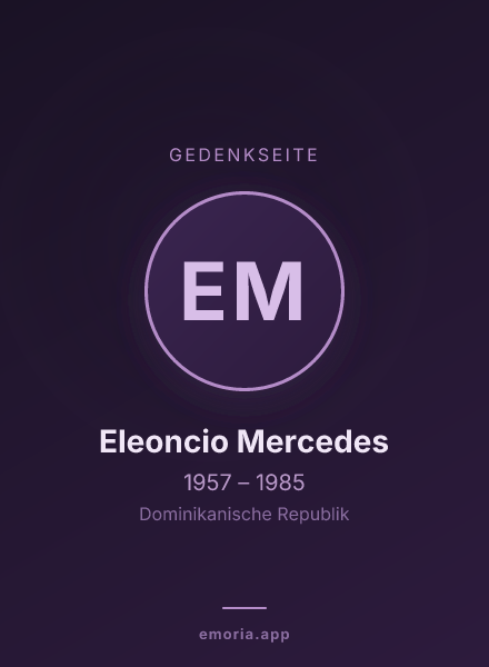 Gedenkportrait von Eleoncio Mercedes