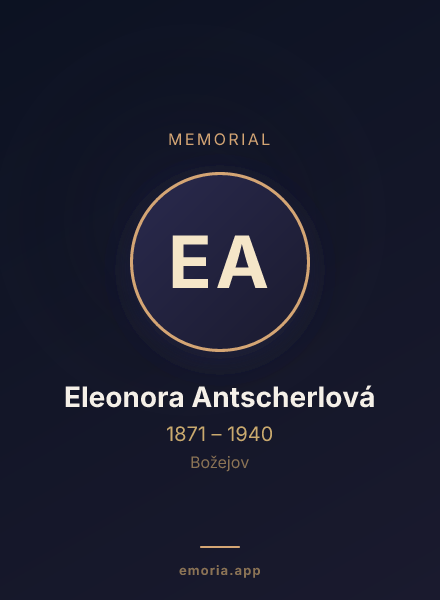 Memorial portrait of Eleonora Antscherlová
