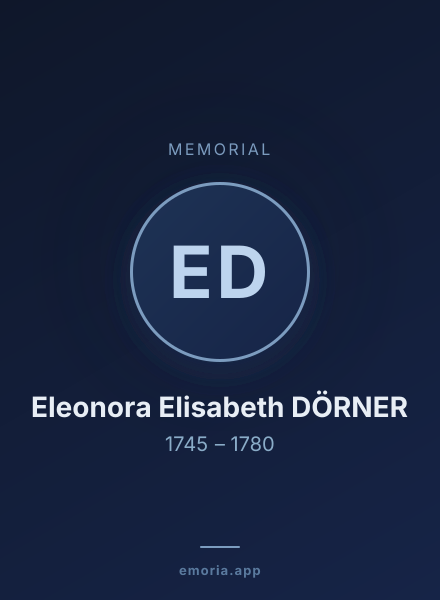 Memorial portrait of Eleonora Elisabeth DÖRNER