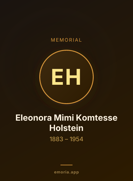 Memorial portrait of Eleonora Mimi Komtesse Holstein
