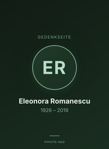 Gedenkportrait von Eleonora Romanescu