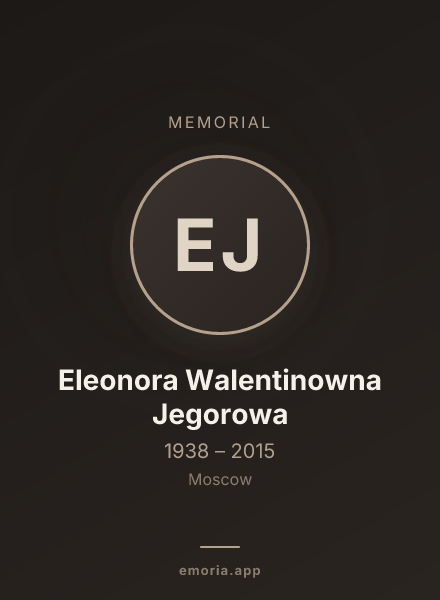 Memorial portrait of Eleonora Walentinowna Jegorowa