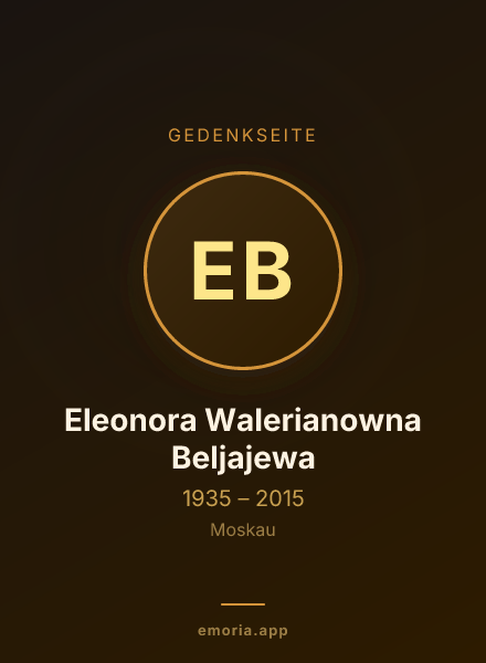 Gedenkportrait von Eleonora Walerianowna Beljajewa