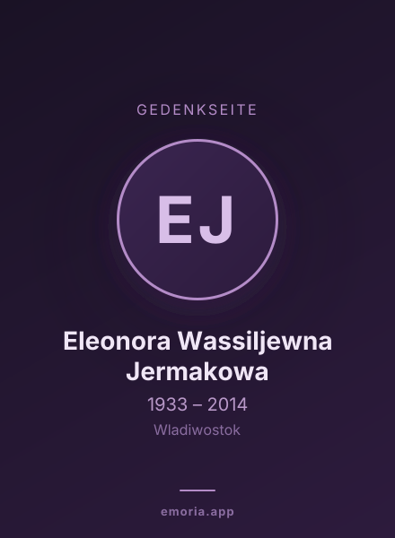 Gedenkportrait von Eleonora Wassiljewna Jermakowa