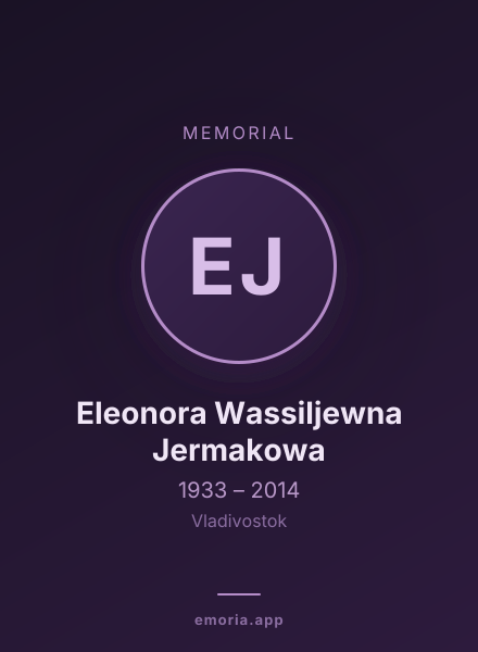 Memorial portrait of Eleonora Wassiljewna Jermakowa