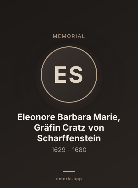 Memorial portrait of Eleonore Barbara Marie, Gräfin Cratz von Scharffenstein