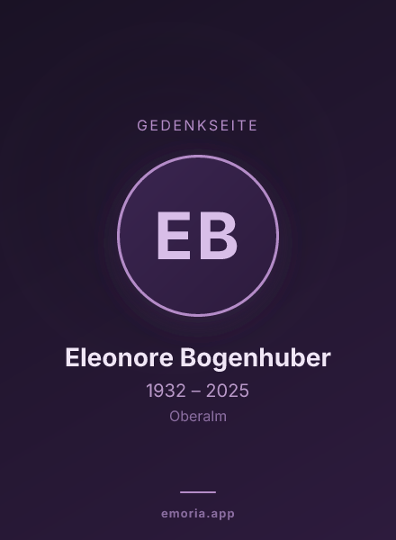 Gedenkportrait von Eleonore Bogenhuber