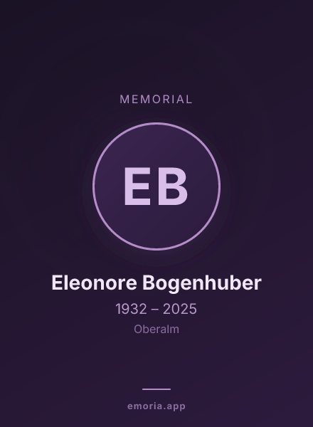 Memorial portrait of Eleonore Bogenhuber