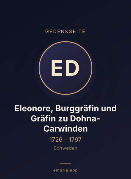 Gedenkportrait von Eleonore, Burggräfin und Gräfin zu Dohna-Carwinden