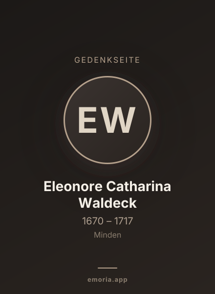 Gedenkportrait von Eleonore Catharina Waldeck