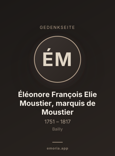 Gedenkportrait von Éléonore François Elie Moustier, marquis de Moustier