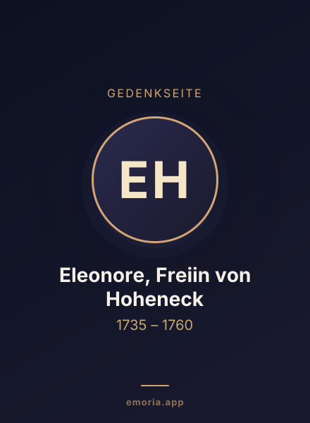 Gedenkportrait von Eleonore, Freiin von Hoheneck