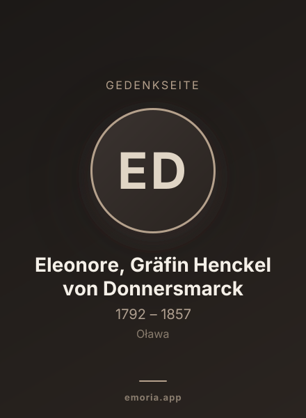 Gedenkportrait von Eleonore, Gräfin Henckel von Donnersmarck
