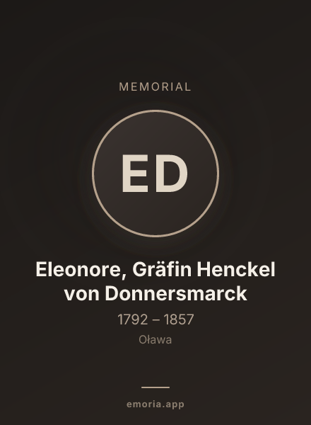 Memorial portrait of Eleonore, Gräfin Henckel von Donnersmarck