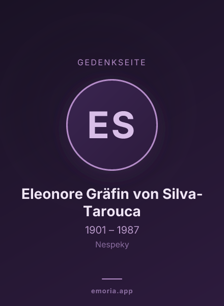 Gedenkportrait von Eleonore Gräfin von Silva-Tarouca