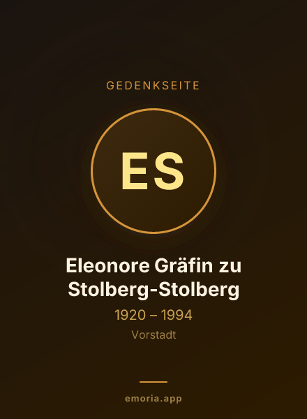 Gedenkportrait von Eleonore Gräfin zu Stolberg-Stolberg