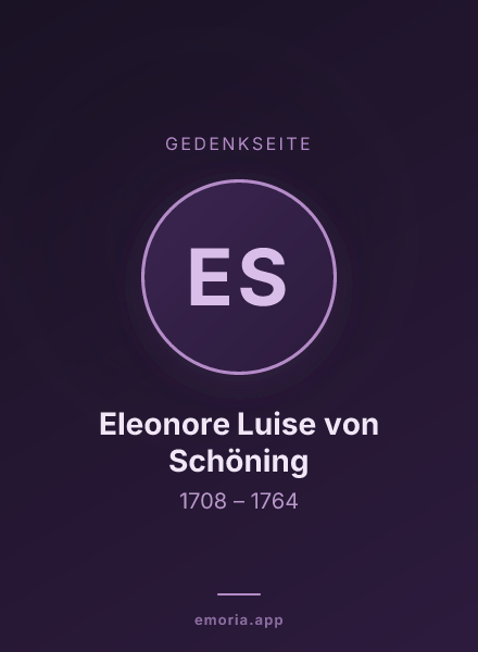 Gedenkportrait von Eleonore Luise von Schöning