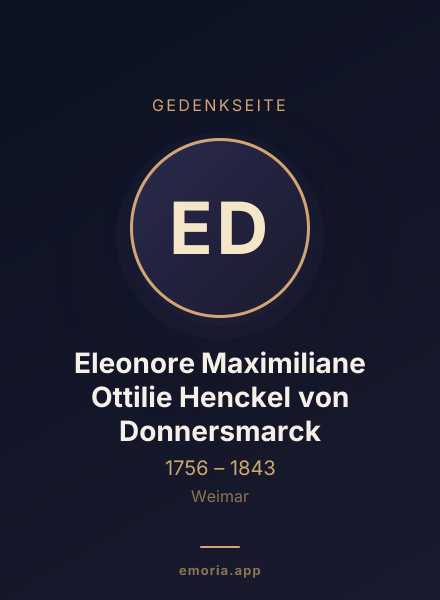 Gedenkportrait von Eleonore Maximiliane Ottilie Henckel von Donnersmarck
