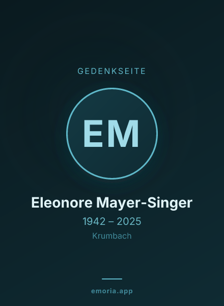 Gedenkportrait von Eleonore Mayer-Singer