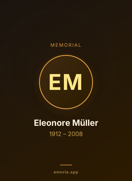 Memorial portrait of Eleonore Müller