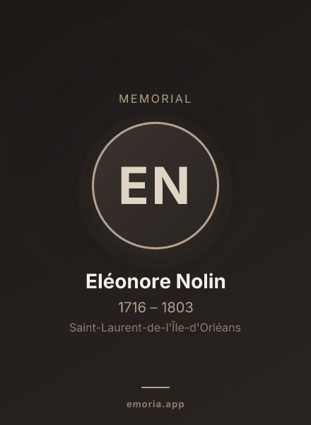 Memorial portrait of Eléonore Nolin