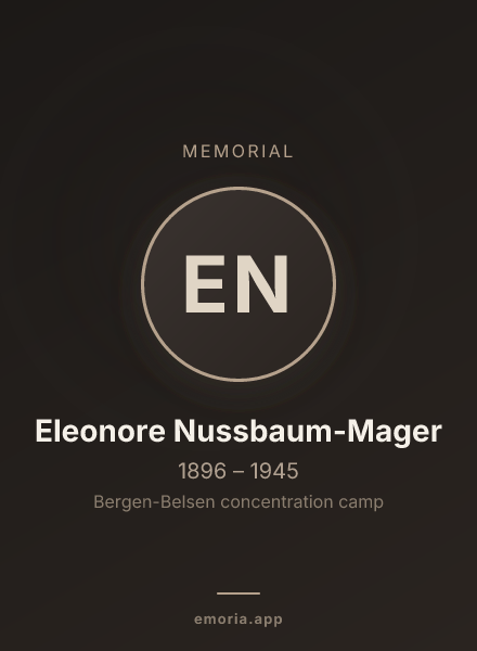 Memorial portrait of Eleonore Nussbaum-Mager