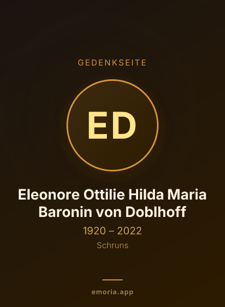 Gedenkportrait von Eleonore Ottilie Hilda Maria Baronin von Doblhoff