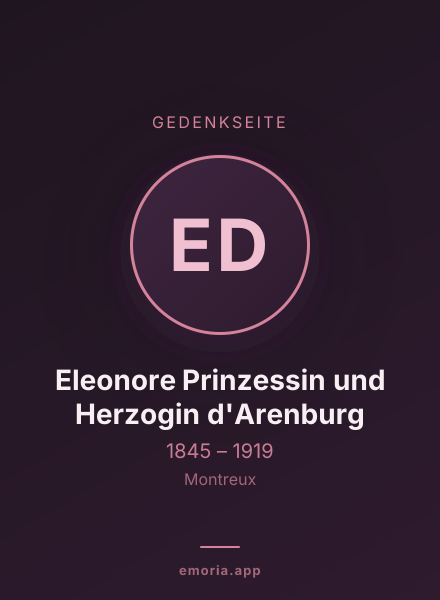 Gedenkportrait von Eleonore Prinzessin und Herzogin d'Arenburg